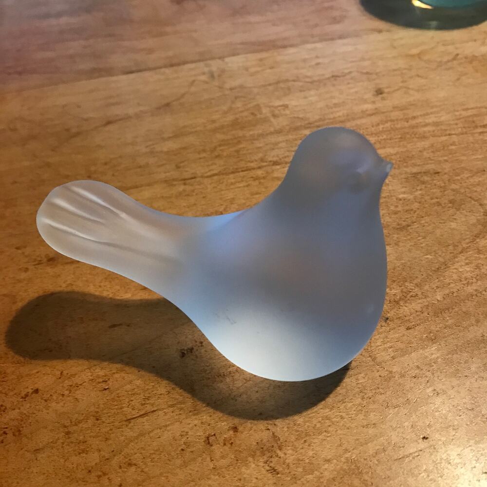 Fenton Glass Bird Figurine Satin Finish / paper weight